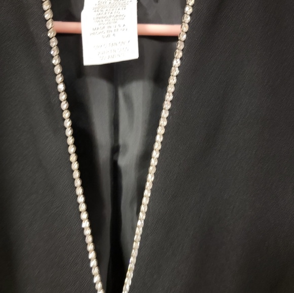 J. R. Nites vintage 80s Rhinestone Women's Blazer with Diamond Trim and Button - Picture 3 of 8